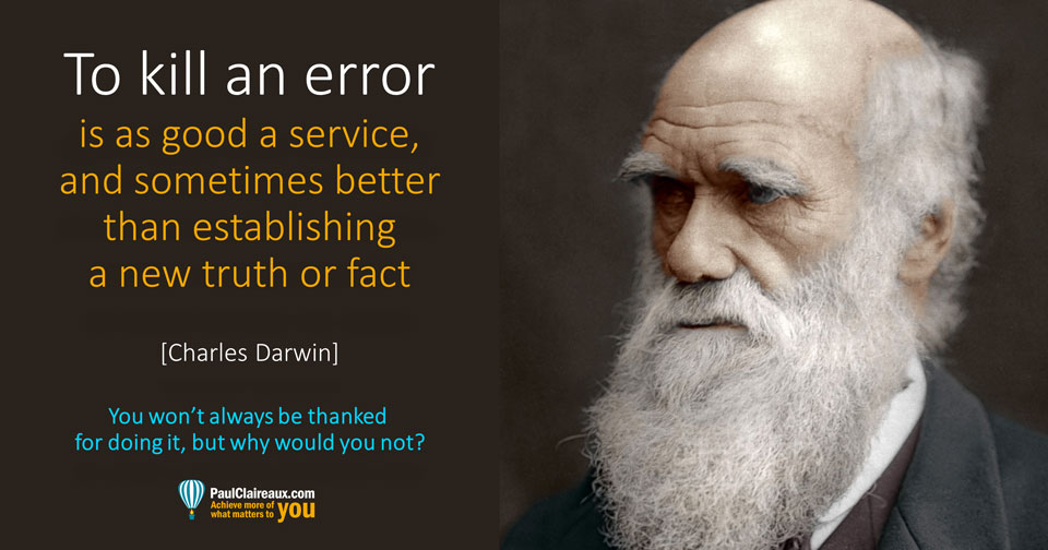 Darwin to kill an error