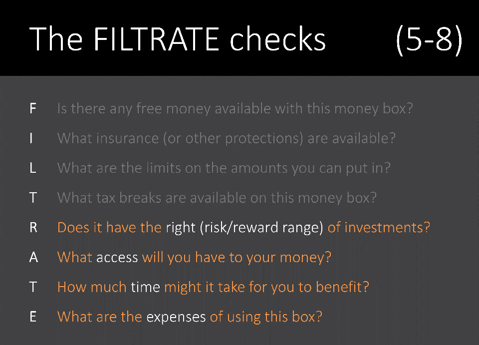 FILTRATE Checklist. Points 5 to 8. Paul Claireaux